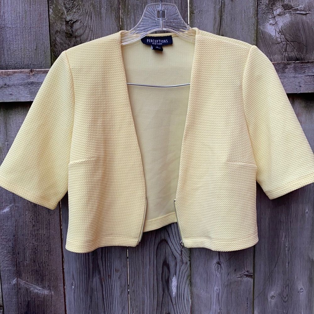 Perceptions NY zip up crop top sz. S